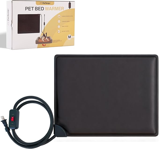 Cat Bed Warmer 15.5 x 12.5 in, Indoor Heated Pad Insert for Cats, Kittens & Small Dogs, Turns Any Pet Bed Into a Cozy Waterproof Heating Mat, Safe Thermostat & Chew-Resistant Cord