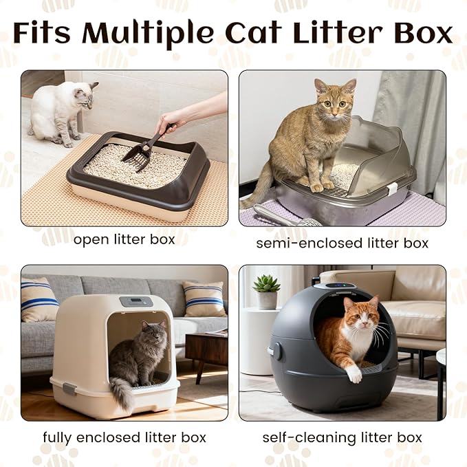 Cat Litter Box Ramp Litter Box Step for Self Cleaning Mat Cat Ramp with Filter Function, Anti-Tracking Trapping Pet Pedal Step Washable Easy to Clean, Suitable for Kitten & Senior Cats (Grey)