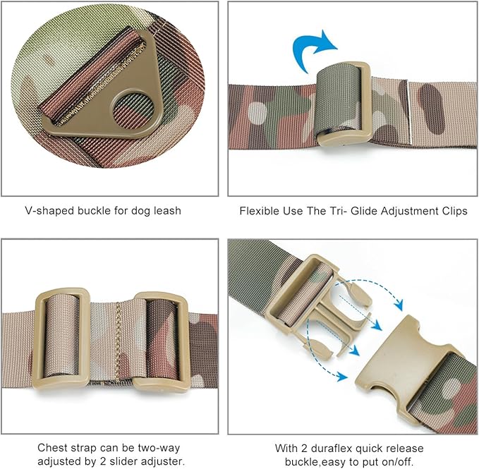 EXCELLENT ELITE SPANKER Tactical Dog Vest Training Military Patrol Service Dog Harness Easy Control Adjustable No-Pull Nylon Pet Harness with Handle for Small Medium Large Dogs(MCP-XS)