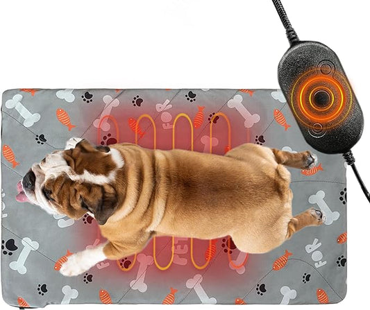 Pet Heating Pad, 22 * 18" Pressure Activated Heated Mat for Indoor Dogs Cats, 3 Adjustable Temperature with Chew Resistant Cord