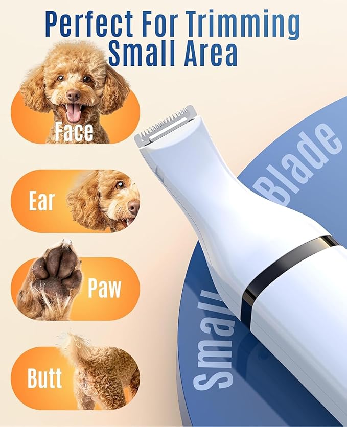 oneisall Dog Nail Grinder and Paw Trimmer Kit 3 in 1 Quiet Rechargeable Electric Pet Nail Grinder with 2 LED Lights and Cordless Dog Grooming Safe Clippers