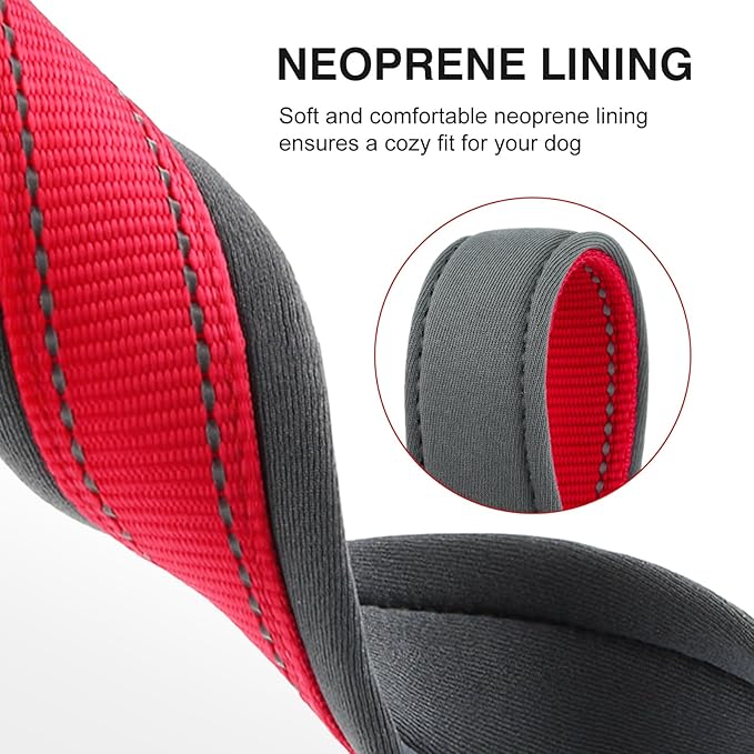 Nylon Personalized Dog Collar with Embroidered Name & Phone, Customizable, Reflective Strip, Soft Neoprene Lining, Durable Metal Buckle - Matching Leash Available