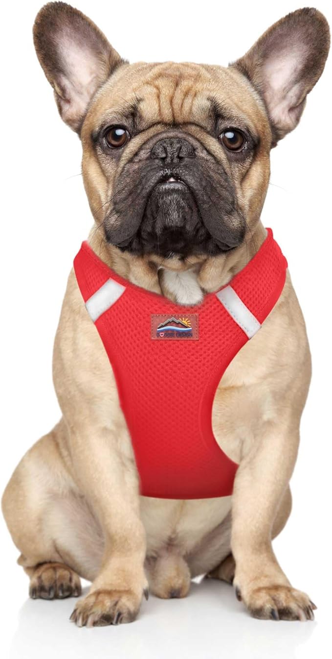 Doggie Design Dog Harness - No Choke Dog Harness, Dog Vest, Mesh Polyester, Pet Harness, Simple Step in and Go Design, Harness for Dog - Red, Medium
