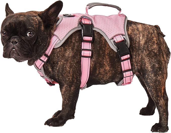 BELPRO Multi-Use Support Dog Harness, Escape Proof No Pull Reflective Adjustable Vest with Durable Handle, Dog Walking Harness for Big/Active Dogs (Pink, S)
