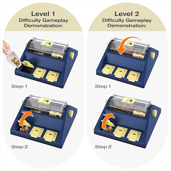 KADTC U.S. Brand & Design - 2 Levels of Challenge - Large Size Paw-Activated Rolling Dog Treat Puzzle Feeder Toys for Aggressive Chewers Dogs Food Dispenser Enrichment Toy Christmas & New Year Gift