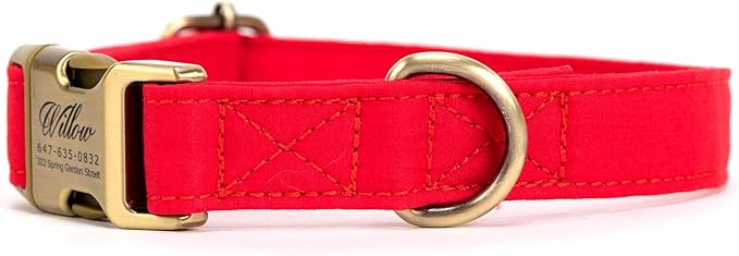 Personalized Dog Collar with Name and Phone Number Engraved,Adjustable Custom Puppy Collar,Organic Cotton Pet Collar for Small Medium Large Boy Girl Dogs