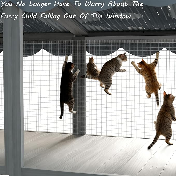 Cat Window Box,Outdoor Enclosure for Indoor Cats,Expandable Cat Window Perch for Indoor CatsCat Wall-Mounted Perch Suitable for Wooden&Cement Wall for Sunbathing,Napping,Overlooking,All Weather Use