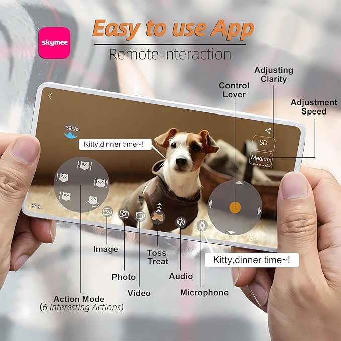 Owl Robot,Pet Camera Treat Dispenser Interactive Toy for Dogs Cats with Remote Phone App Control