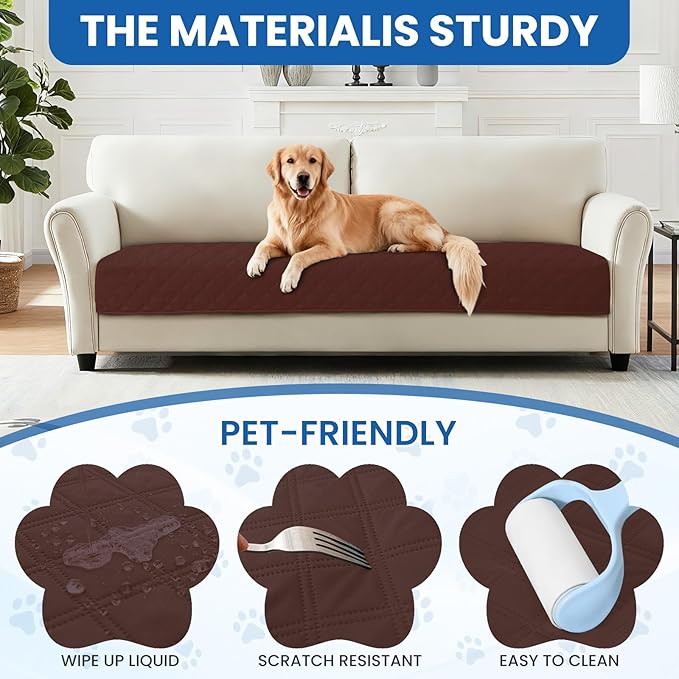 Waterproof Couch Covers for Pets, Waterproof Dog Bed Cover, Anti-Slip Soft Dog Blankets, Couch Cover for Dogs Washable, Pet Blanket for Puppy Large Dogs Cat (82x82 Inch, Coffee)