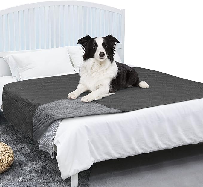 PetAmi Reversible Furniture Cover, Sofa Protector for Pet, Cat Bed, Washable Waterproof Blanket, Dog Cover for Couch Seat, 68x82 Gray