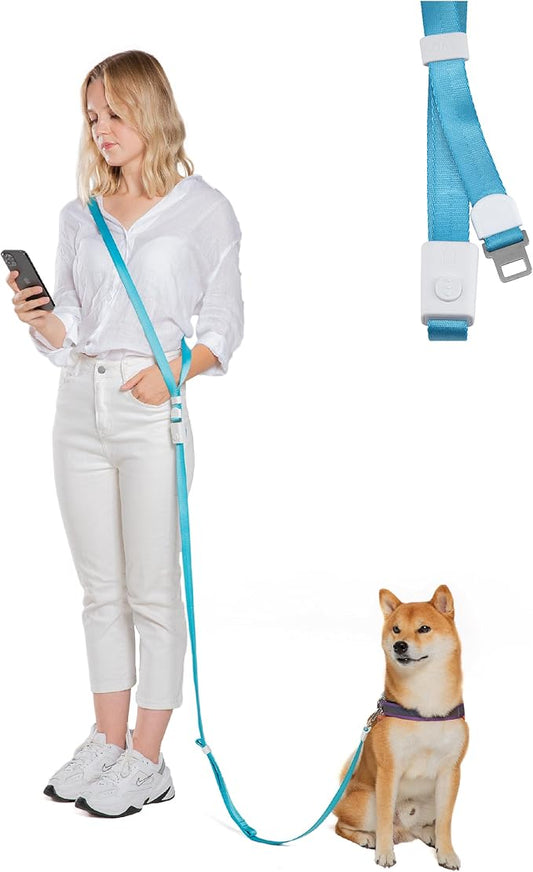 SVD.PET 4-in-1 Hands Free Dog Leash, Versatile Crossbody Dog Leash with Easy Release Buckle, Adjustable Waist Fit for Walking, Jogging and Running Your Pet (Sky Blue)