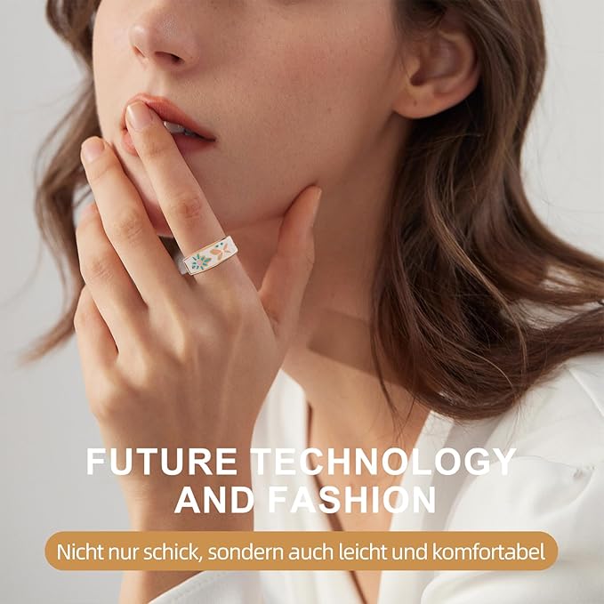 Smart Ring Health Tracker, for men and women, equipped with heart rate monitor, sleep tracker, 8 exercise modes, step counter, 5-7 days battery life, no subscription fee, IP68 waterproof R18 (8)