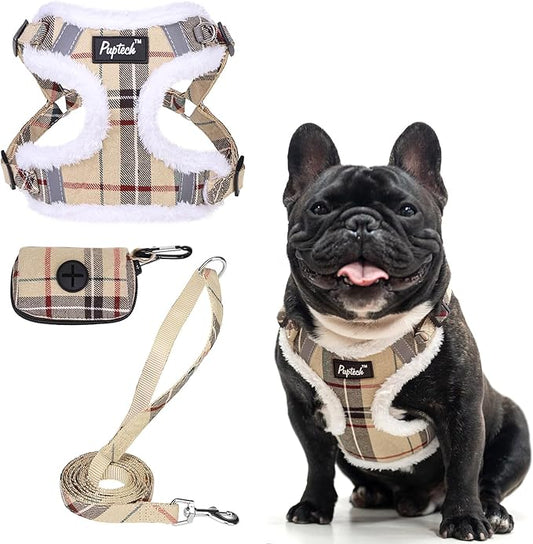 PUPTECK Dog Harness and Leash Set Medium Sized, Step in No Pull Adjustable Puppy Cat Harness Reflective Pet Vest