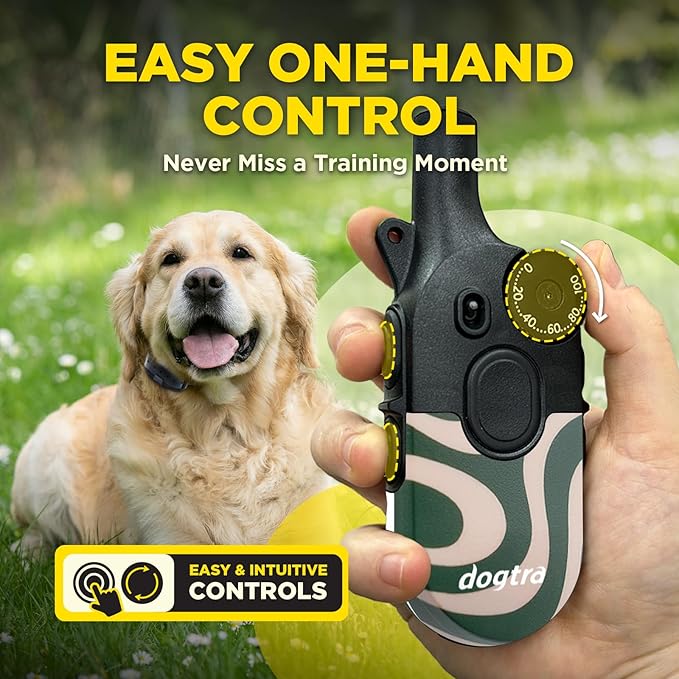 Dogtra 200iQ Remote Training E Collar – 100 Levels, Tone, Vibration, 1/2 Mile Range – Compact, Waterproof, One-Handed Control for Dogs 10 lbs+ – Lightweight Design for Daily Training – Cafe Swirl