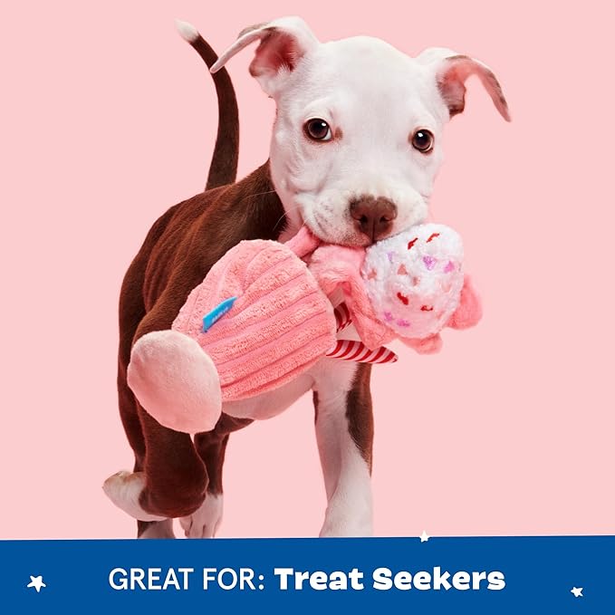 Barkbox Red Whine Milkshake Dog Toy – Squeaky Dog Toys – Plush Dog Toys – Puppy and Pet Toys for X-Small to Small Dogs