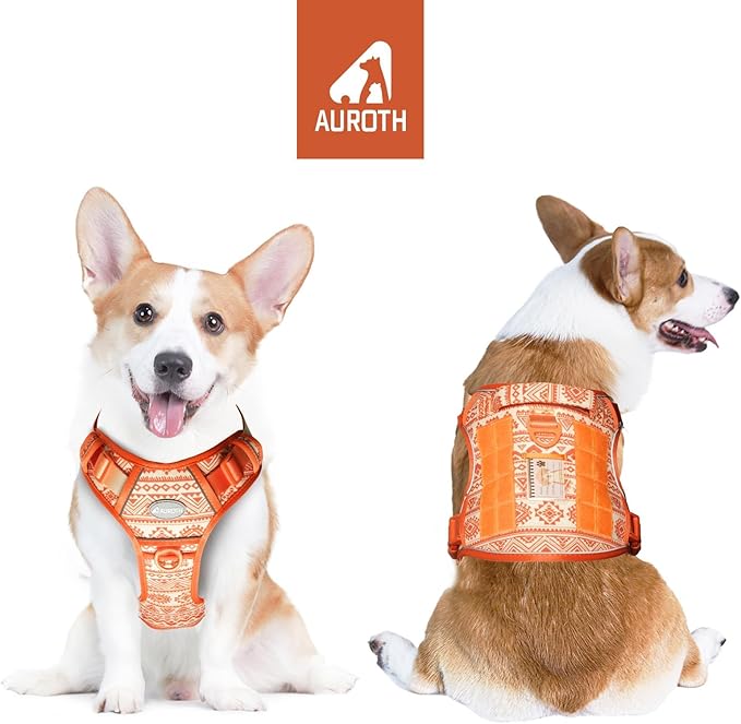 AUROTH Tactical Dog Harness for Large Dogs No Pull Adjustable Pet Harness Reflective K27 Working Training Easy Control Pet Vest Military Service Dog Harnesses