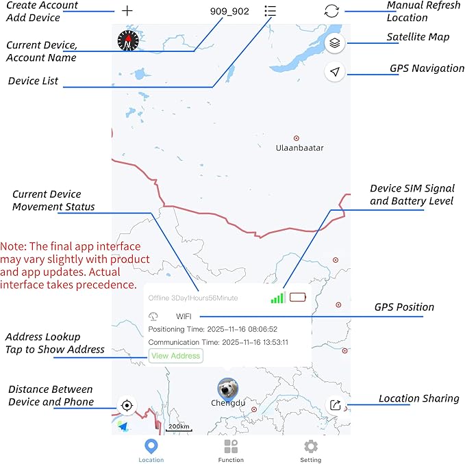 Smart GPS Dog Tracker, Live Pet Tracker, Virtual Fence, 10-Day Battery Life, Tensile Dog Collar, IP67 Water-Resistant, Easy Operation via Proprietary APP, Anti-Lost Tracking Device