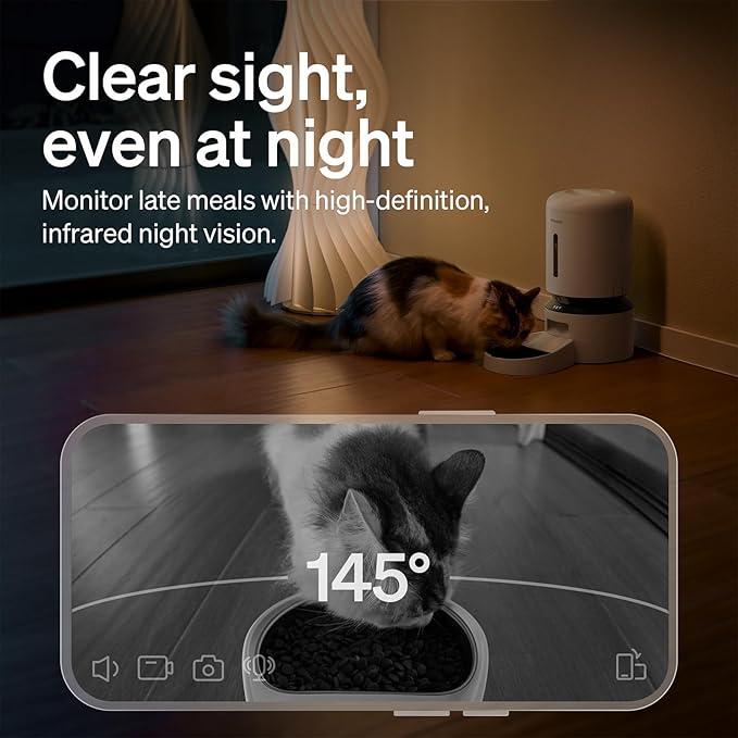 PETLIBRO Automatic Cat Feeder with Camera, 1080P HD Video with Night Vision, 5G WiFi Pet Feeder with 2-Way Audio, Low Food & Blockage Sensor, Motion & Sound Alerts for Cat & Dog Single Tray