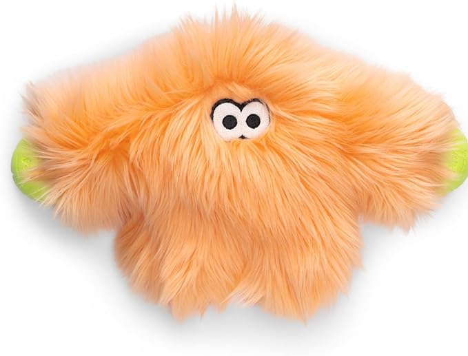 WEST PAW Rowdies Helga Durable Plush Dog Toy with Reinforced Seams Chew Resistant HardyTex Fabric and Interactive Squeaker for Safe Indoor and Outdoor Playtime Bundle for Dogs - Melon