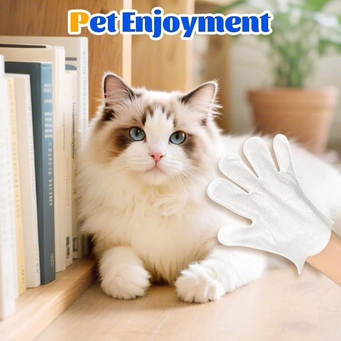 12 PCS Rinse Free Dog Shampoo Mitts, Waterless Dog Shampoo Mitts, Hypoallergenic Pet Bath Wipes Perfect for Dogs, Suitable for Daily Care and Travel