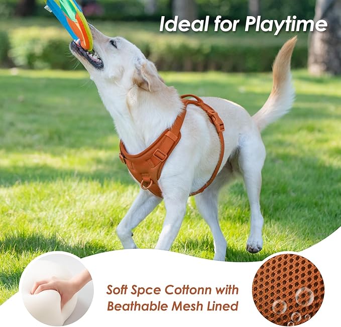 No Pull Dog Harness, Puppy Vest with Front Clip for Small Medium Large Sized Dog(Carmel Brown,L)