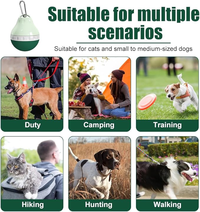 DONGKER Dog Water Bottle,200ML Leakproof Pet Travel Bottle with Foldable Silicone Body & Hanging Buckle for Small Pets Outdoor Walking Hiking Travel