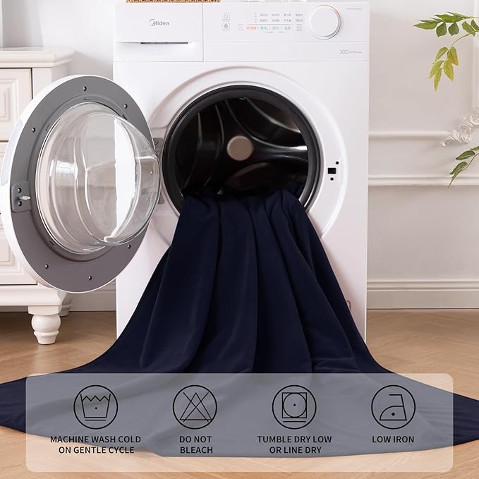 QiyI Waterproof Blanket for Bed King Size, Washable Reversible Bed Cover, Large Leakproof Stain-Resistant Furniture Protector for Travel & Camping, 80"x90", Dk Purple/Lt Purple