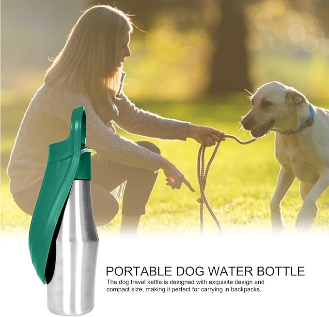 Puppy Water Bottle - 27oz Pet Hydration Bottle, Stainless Steel Portable Pet Bottle, Leak Proof Puppy Water Dispenser, Walking Dog Water Bottle, Dog Water Feeder Bottle for Outdoor Hiking Trips