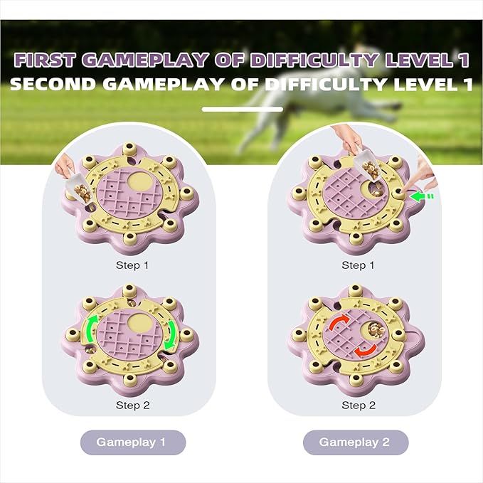KADTC U.S. Brand & Design - 3 Levels of Challenge Dog Puzzle Toy Christmas & New Year Gift Pink Toys for Small/Medium/Large Dogs Treat Puzzles Food Slow Feeder Puppy Brain Mental Stimulation Games