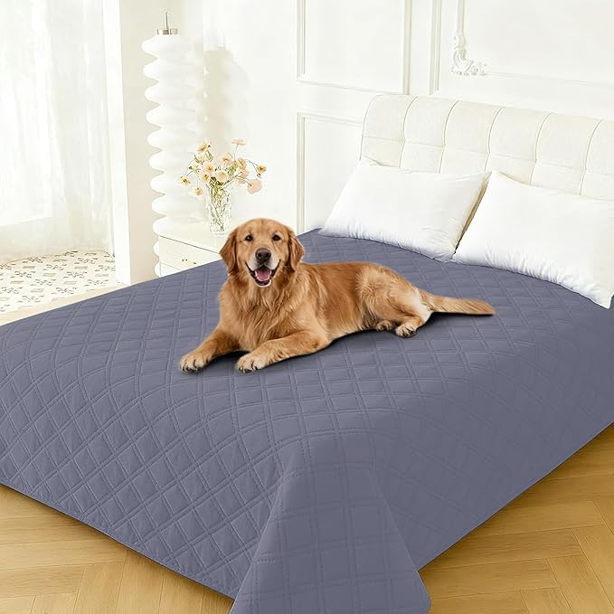 Waterproof Couch Covers for Pets, Waterproof Dog Bed Cover, Anti-Slip Soft Dog Blankets, Couch Cover for Dogs Washable, Pet Blanket for Puppy Large Dogs Cat (68x82 Inch, Grey Blue)