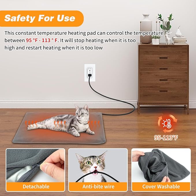 YUEPET Insulated Heated Outdoor Cat House Waterproof Cat House Outside,Large Feral Cat Houses for Winter with Thermostatically Heating Mat for Several Cats Heating House