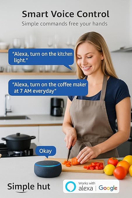 Compact Smart Plug, Works with Alexa & Google Assistant, Smart Life App & Voice Control, Energy Monitoring with Timer & Scheduling, 2.4 GHz WiFi Outlet, 2-Pack