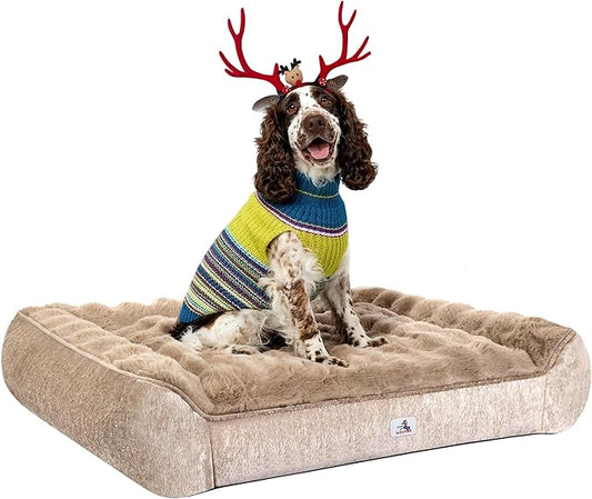 48" Dog Couch Bed for Large Dogs, Orthopedic Dog Sofa with Thick Supportive Foam, Washable Removable Cover, Furniture-Style Pet Bed for Living Room