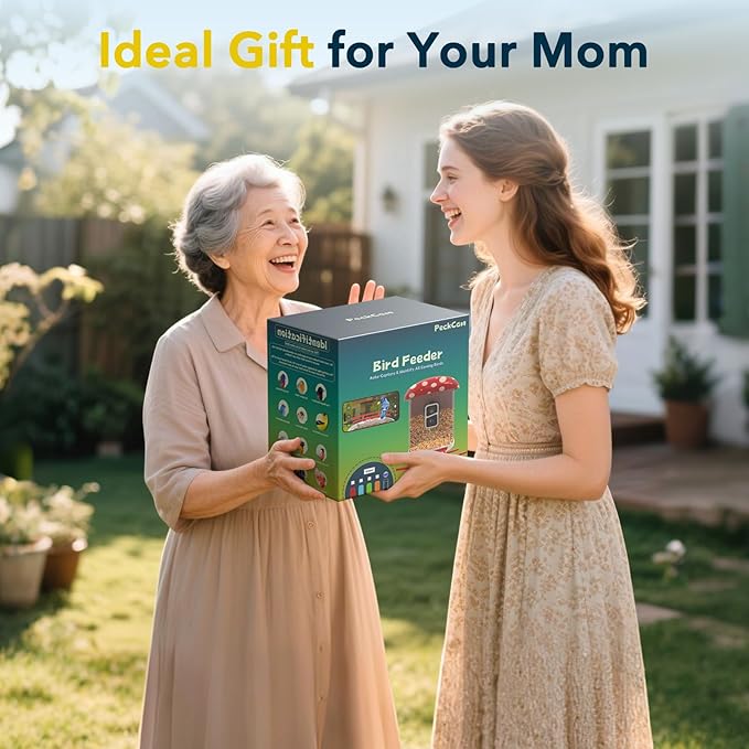 Smart Bird Feeder with Camera 2K Live Real-Time Alert AI Identify with 32G Card DIY Attachments Camera Bird Feeder Solar Powered Wireless Outdoor Birdwatching Gift for Birds Lover, Blue