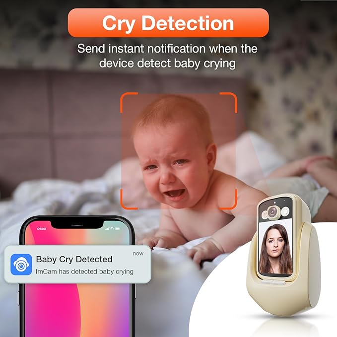 sekyo Two Way Video Baby Monitor Camera with Phone App - Pet Camera with Audio - 1080P - Puppy Cam - Baby Monitor with Cry Detection and Motion Detection - Baby/Elderly/Nanny Calling Device