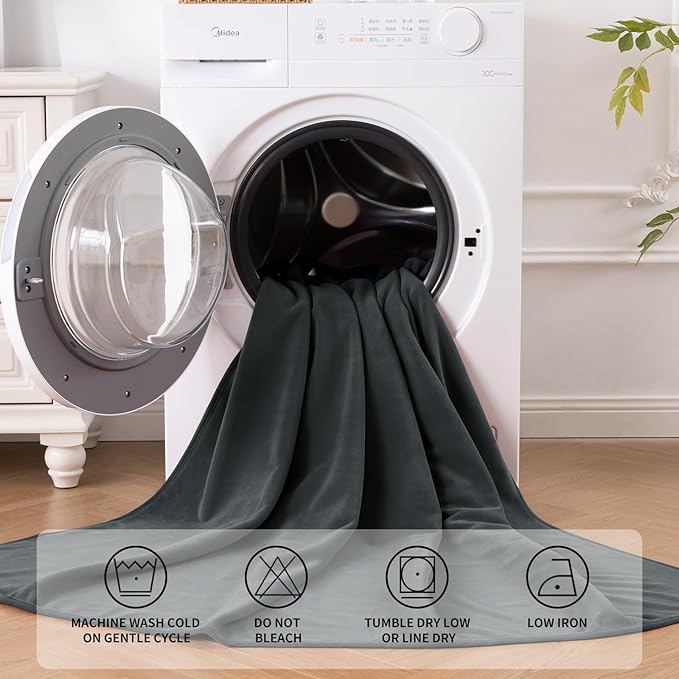 QiyI Waterproof Blanket for Bed Couch Sofa, Small Washable Reversible & Reusable Pet Dog Cat Throw Blanket, Leakproof Stain Resistant Sofa Cover, 40"x60", Dk Grey/Lt Grey