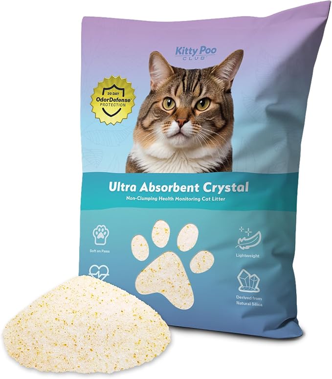 Kitty Poo Club Health Monitoring Cat Litter – Color-Changing Crystals Detect Urinary Issues, Low Dust, Fast Absorption, Odor Control