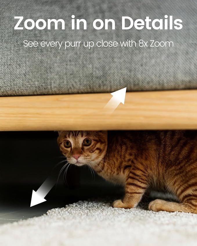 VIMTAG 4MP 5G Security Camera Indoor, Pet Camera with Speaker for Dog/Cat, Free AI Detection Indoor Camera with Phone App, Motion Tracking, Night Vision,2-Way Audio, Support 128GB Card(Not Included)