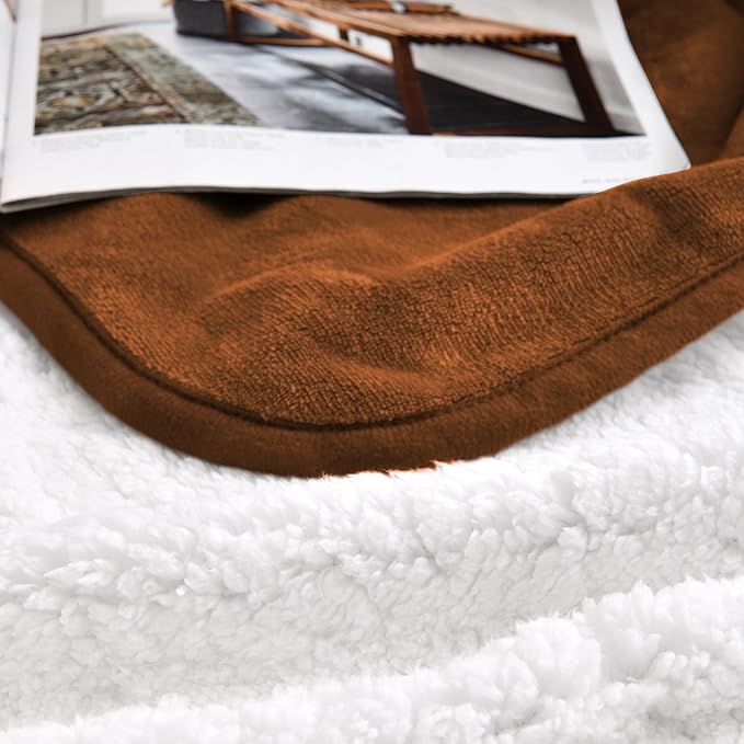 Waterproof Blanket for Bed Couch Sofa, Soft Liquid Pee Proof Pet Blanket for Dog Puppy Cat, Reversible Sherpa Fleece Furniture Protector (Caramel, 60x80 inches)