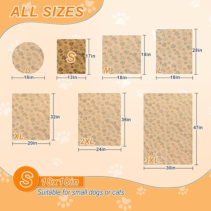 Cat Heating Pad 17×13 in Heated Cat Bed with Intelligent Constant Temperature Switch,Waterproof with Metal Protective Tube Puppy Whelping Supplies, Comes with a Plush Cotton Sleeve-Apricot