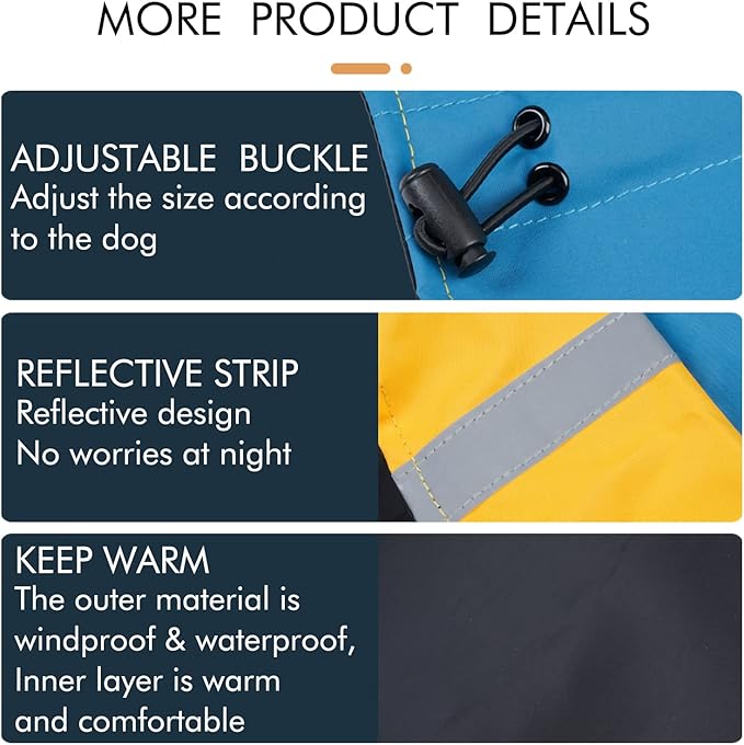 Windproof Dog Winter Jackets - Outdoor Coats for Cold Weather & Rain, Waterproof with Leash Hole, by XXS