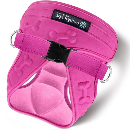 Comfort Fit Dog Harness No Pull No Escape Harness Adjustable Buckles Extra Comfort Soft Padded Choke Step In Dog Vest with Easy Control Handle for Small Medium Large Dogs & Puppies Inside Velvet Plush