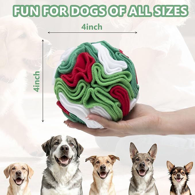 Multi-Color Snuffle Ball for Dogs, Nature-Themed Camouflage Slow Feeder Toy, Dirt-Hiding Design for Indoor/Outdoor Mental Enrichment, Puzzle Game for All Breed Sizes,Machine Washable