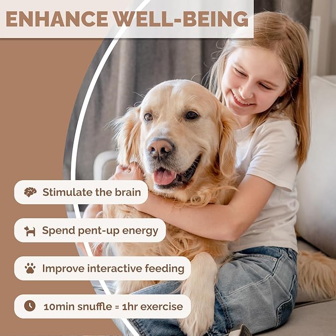 POPUPJOYS Snuffle Mat for Dogs | Interactive Feeder Mat to Keep Dogs Busy and Combat Boredom | Stimulating Dog Sniff Mat Encourages Natural Foraging Skills | Ideal for All Dog Sizes (White & Green)