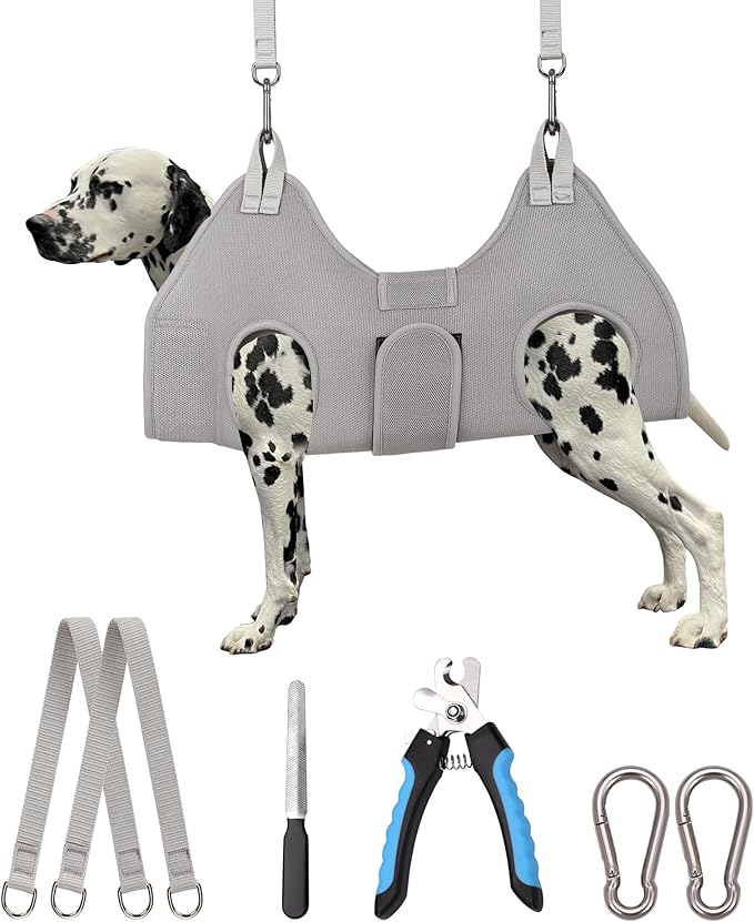 Dog Grooming Hammock,XX-Large Hammock for Nail Trim, Hanging Harness for Nail Trimming,Dog Sling Restraint Holder for Pet Grooming Suspension Hanger with Thick Fabric Neck Support