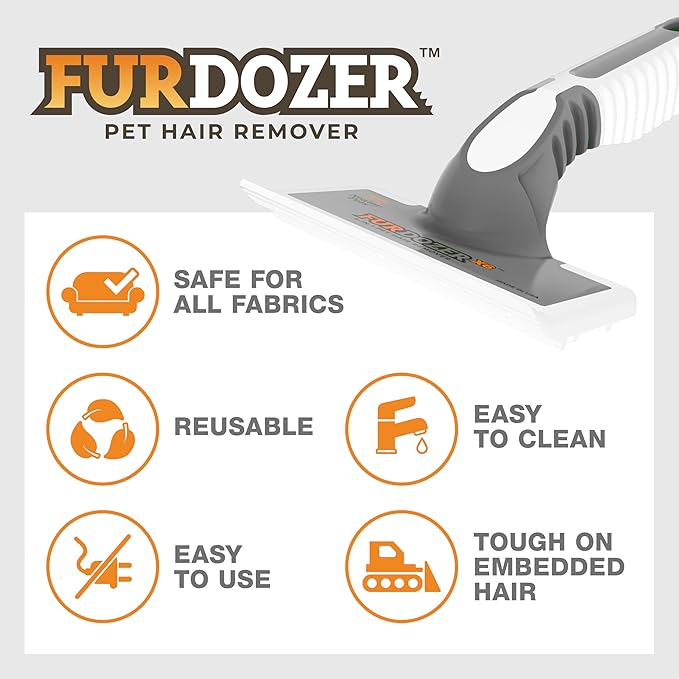 FurDozer Pet Hair Remover & Auto Detailing Tools - Cat & Dog Hair Remover for Carpets, Car Interiors, Couches, Bedding, & Pet Furniture (Gray, (3 Pack) - X6, X3 PRO, X3 MINI)