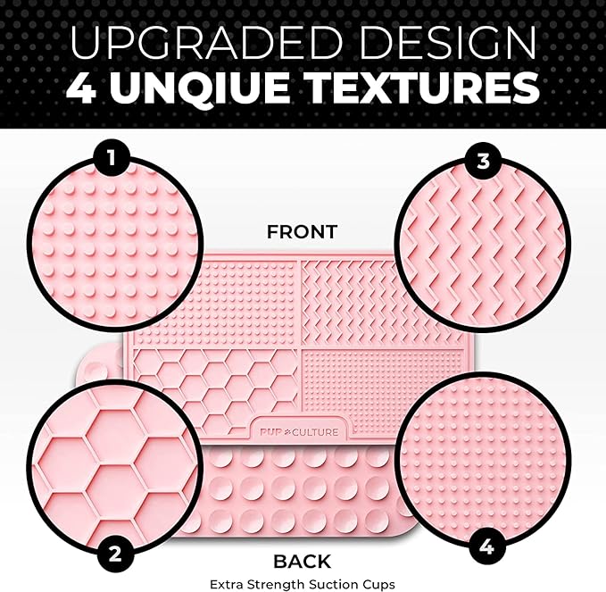 Pup Culture Dog Lick Mat for Dogs (2 Pack), Feeding Pad for Anxious Pets Plus 4 Different Puzzles for Mental Stimulation for Dogs - Supports Mental, Dental, and Digestive Health - Heavy Duty