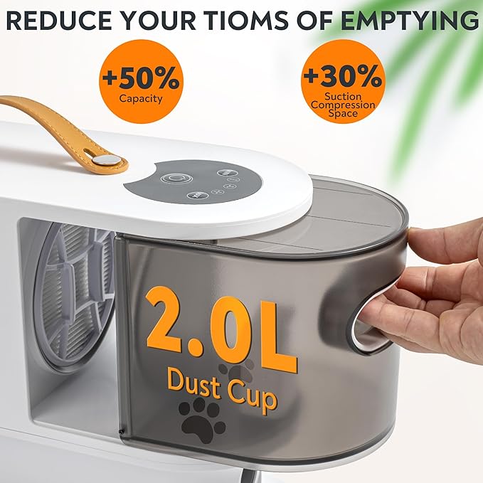 Pet Grooming Vacuum for Dogs & Cats, 12kPa Strong Suction, ≤50dB Quiet, 2L Dust Cup, 5-in-1 Grooming Kit with Ceramic Clippers, 6 Guide Combs, Vacuum for Shedding & Long-Haired Breeds