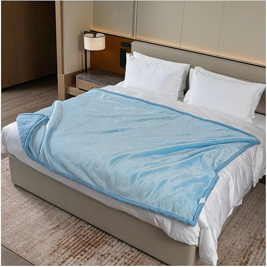 Blue Pet Blankets for Dogs Reversible Waterproof Pets Bed Cover Puppy Cat Blankets Leakproof Sofa Couch Washable Covers Doggie Beds Mats for Warm-Lake Blue,XL