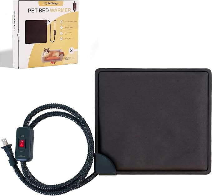 Cat Bed Warmer 10" x 9.5", Indoor Heated Pad Insert for Cats, Kittens & Small Dogs, Turns Any Cat or Dog Bed Into a Cozy Heated Bed, Safe Constant Temperature Heating & Chew-Resistant Cord